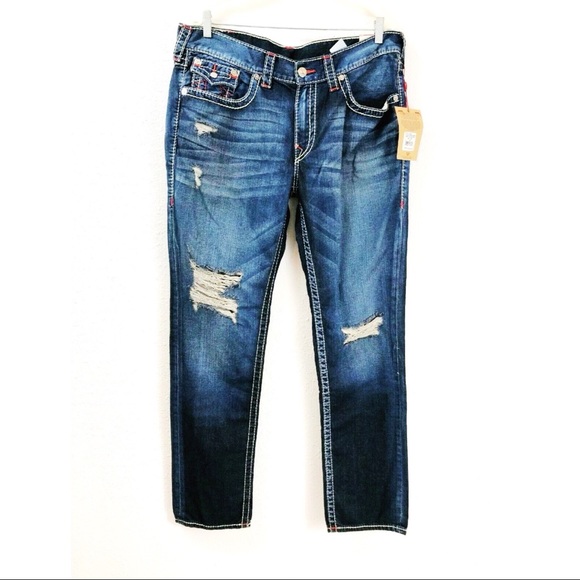True Religion Other - True Religion Slim Flap Natural Big T Red Size 38
